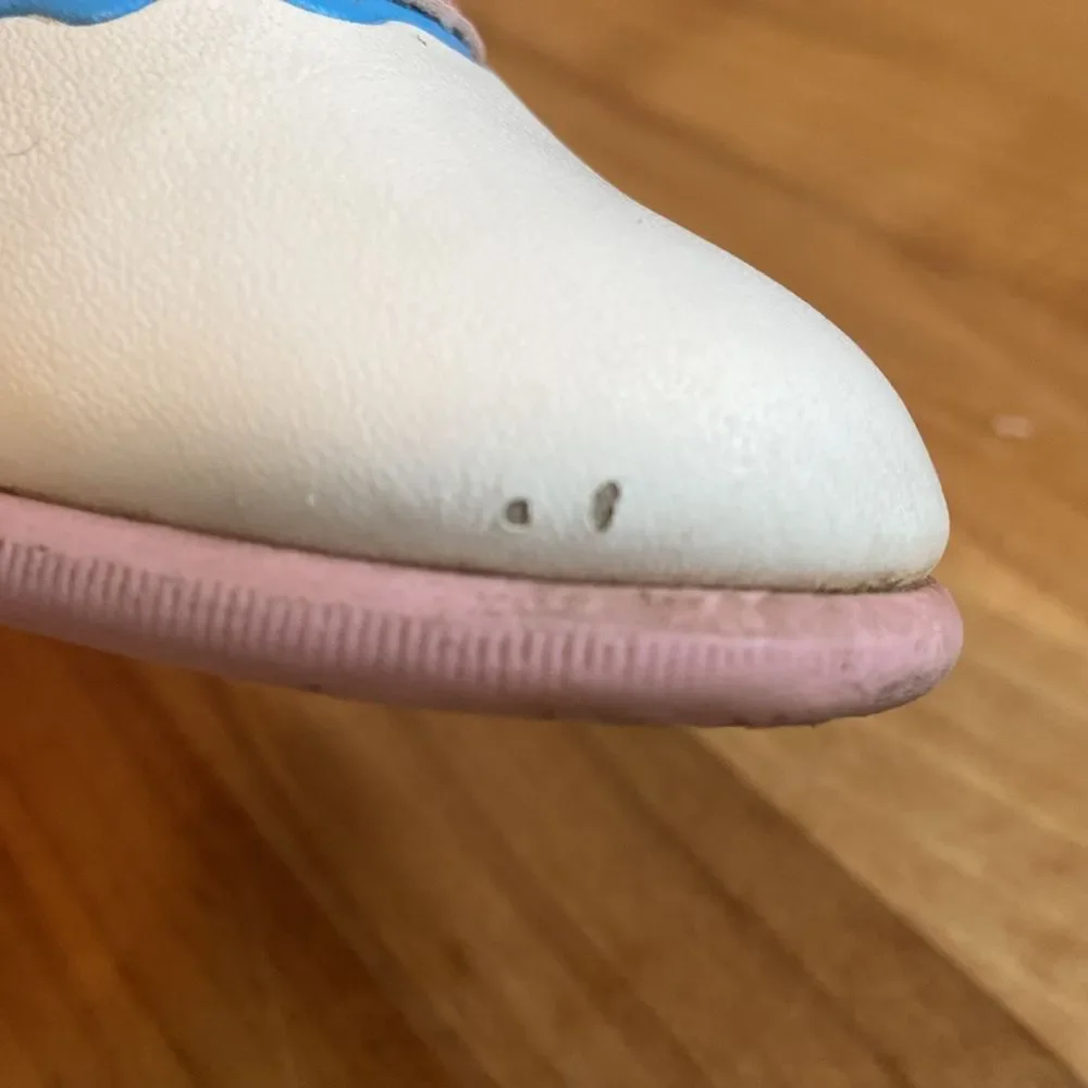 Disney Little Mermaid Children's Vintage Pink & White Oxford Flat Loafer Size 5